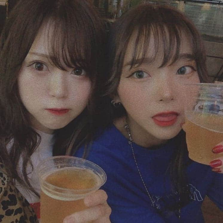 mam（まむ）さんのインスタグラム写真 - (mam（まむ）Instagram)「ビール苦手なのにビアガーデン(?)付き合ってくれたテちゃんありがと！🥺💪💕 今年やっと、ビール🍺が飲めるようになりました！🥺」8月17日 21時40分 - mam_11_11