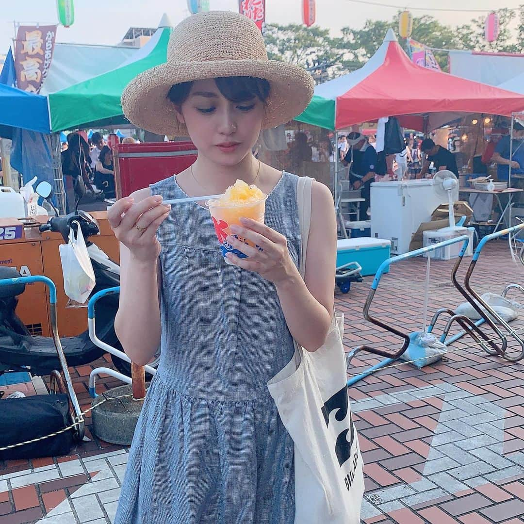 奥仲麻琴さんのインスタグラム写真 - (奥仲麻琴Instagram)「なつだよ🍉. #おまつり  #カキ氷がいちばん #口開きすぎ」8月17日 19時42分 - okunaka_makoto