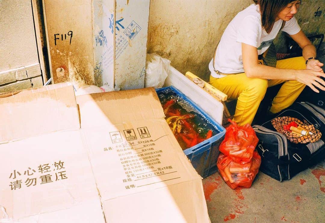 コナー・フランタのインスタグラム：「saturated in shanghai (nearly missed this scene while leaving the market, but im so glad the photo a snapped turned out...the colors are so precisely balanced)」