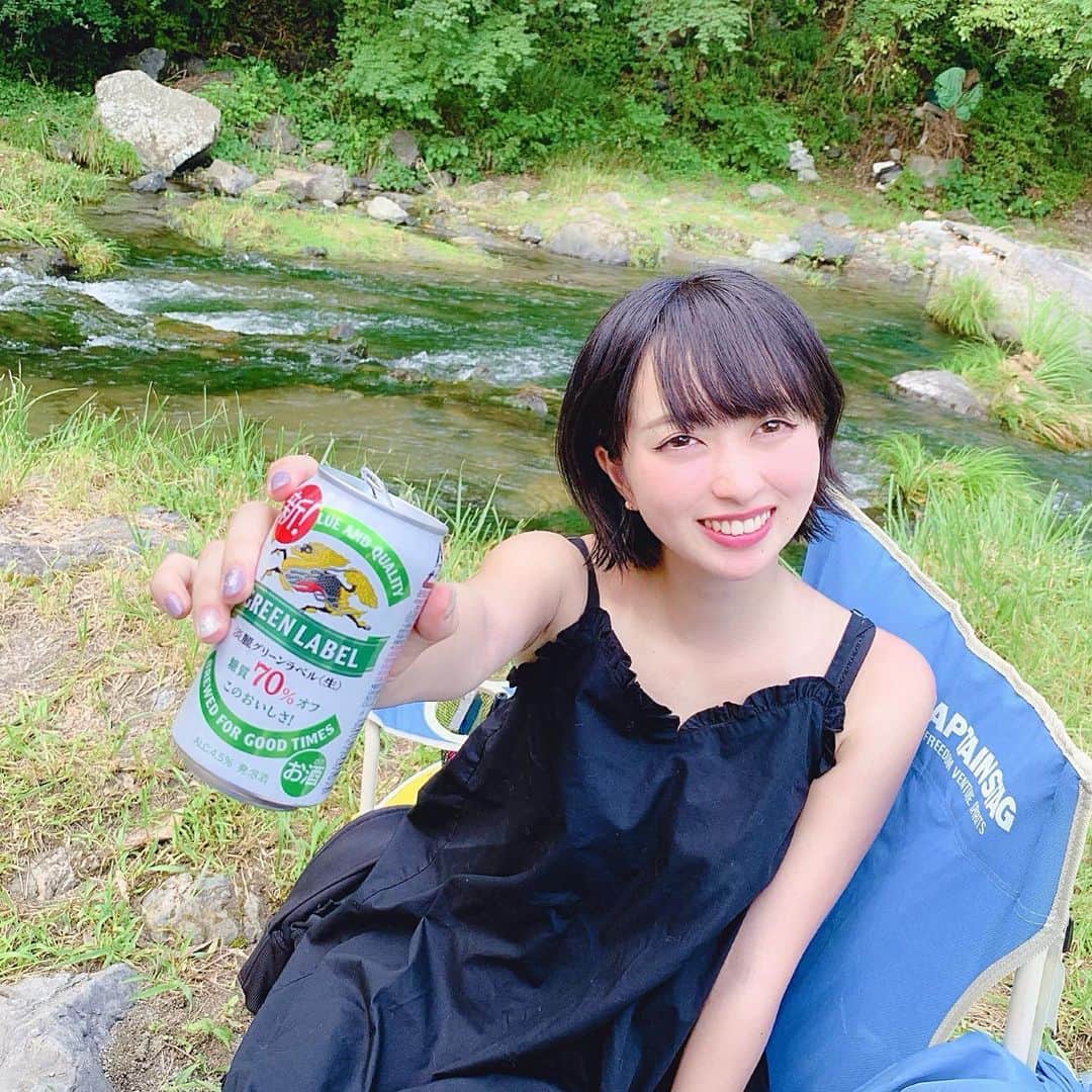 三嵜みさとさんのインスタグラム写真 - (三嵜みさとInstagram)「川でBBQ あせだく。 #夏 #BBQ #ビール #木乃伊みさと #miiramisato」8月17日 22時44分 - miiramisato