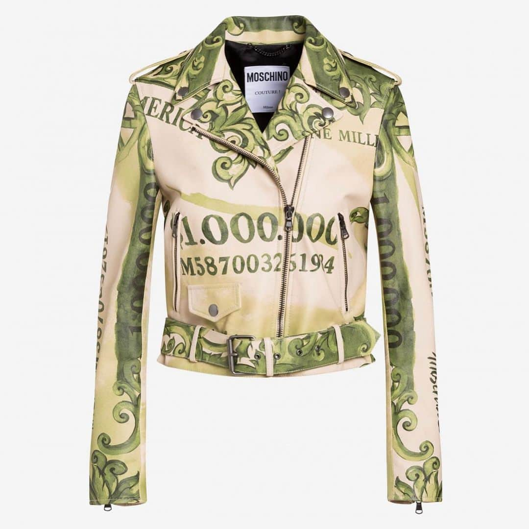 Moschinoさんのインスタグラム写真 - (MoschinoInstagram)「Moschino money biker jacket on Moschino.com and Moschino Shops #moschino @itsjeremyscott」8月17日 23時31分 - moschino