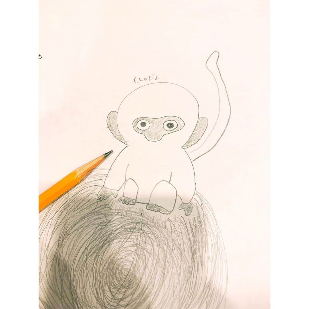 大原ゆい子のインスタグラム：「歌ってる時に ふと、この顔が浮かんできて調べて模写していたのですが ずっと間違った名前で覚えていた🙉  幼稚園で何故かこれのぬいぐるみを貰ったので強烈な思い出が残っている、、 #模写です #なんでしょう」