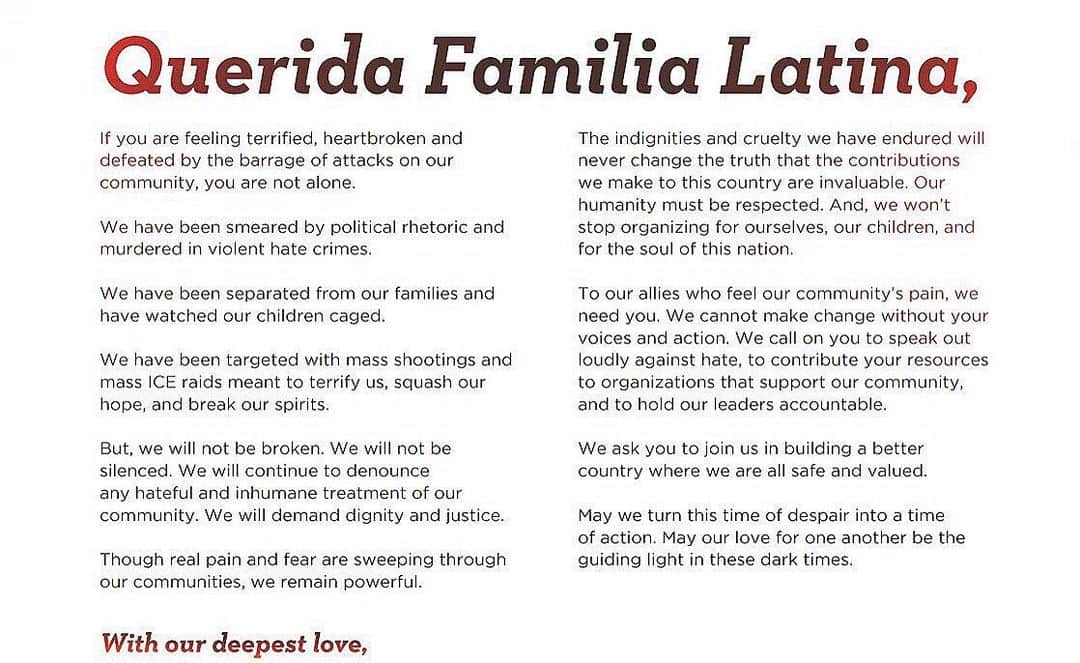 フランシア・ライサさんのインスタグラム写真 - (フランシア・ライサInstagram)「Beloved Latinx family, I am proud and honored to be a signatory of the #QueridaFamilia solidarity letter to the Latinx community and our allies. Read the letter, share the love, and declare yourself an ally. http://bit.ly/queridafamilia ———————————— Me siento orgullosa y honrada de haber firmado la carta de solidaridad #QueridaFamilia dirigida para la comunidad Latinx y nuestros aliados. Lee la carta, comparte el amor y declárate un aliado. http://bit.ly/queridafamilia_espanol」8月18日 1時04分 - franciaraisa