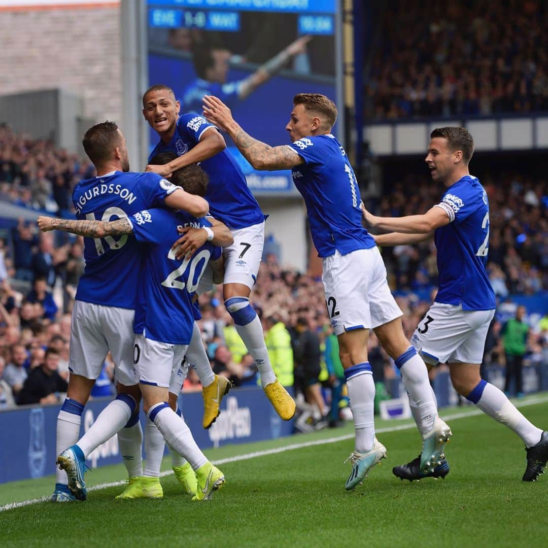 エヴァートンFCさんのインスタグラム写真 - (エヴァートンFCInstagram)「That winning feeling! ➕3️⃣ • • • #everton #efc #blues #toffees #bernard #goal #watford #evewat #efcmatchday #premierleague #pl」8月18日 1時37分 - everton