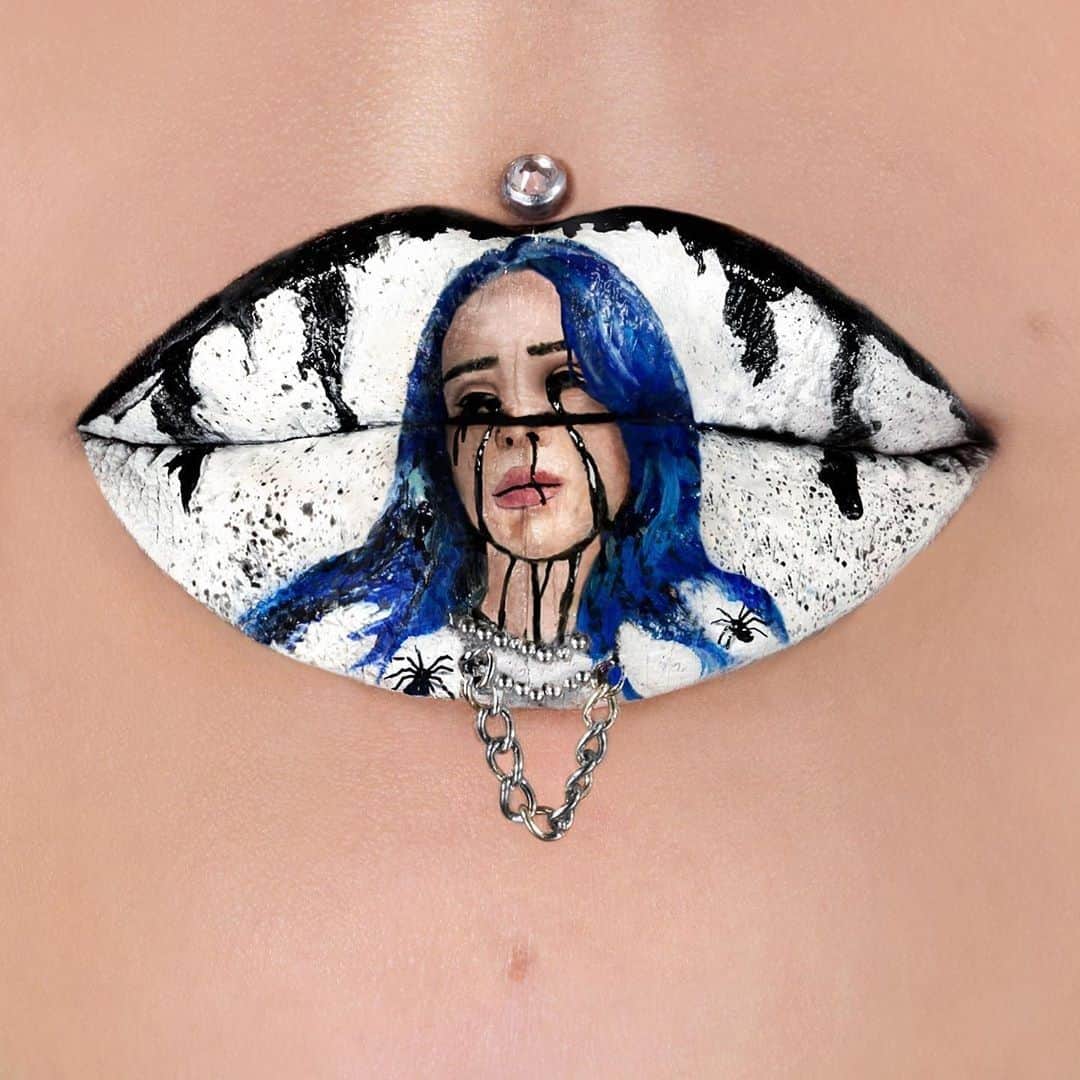 NYX Cosmeticsさんのインスタグラム写真 - (NYX CosmeticsInstagram)「When the party’s over 🖤💧 We can’t stop staring at this @billieeilish inspired lip art by @missjazminad 🕷️ She uses our White Liquid Liner to achieve the look ✨|| #nyxcosmetics #nyxprofessionalmakeup」8月18日 2時00分 - nyxcosmetics