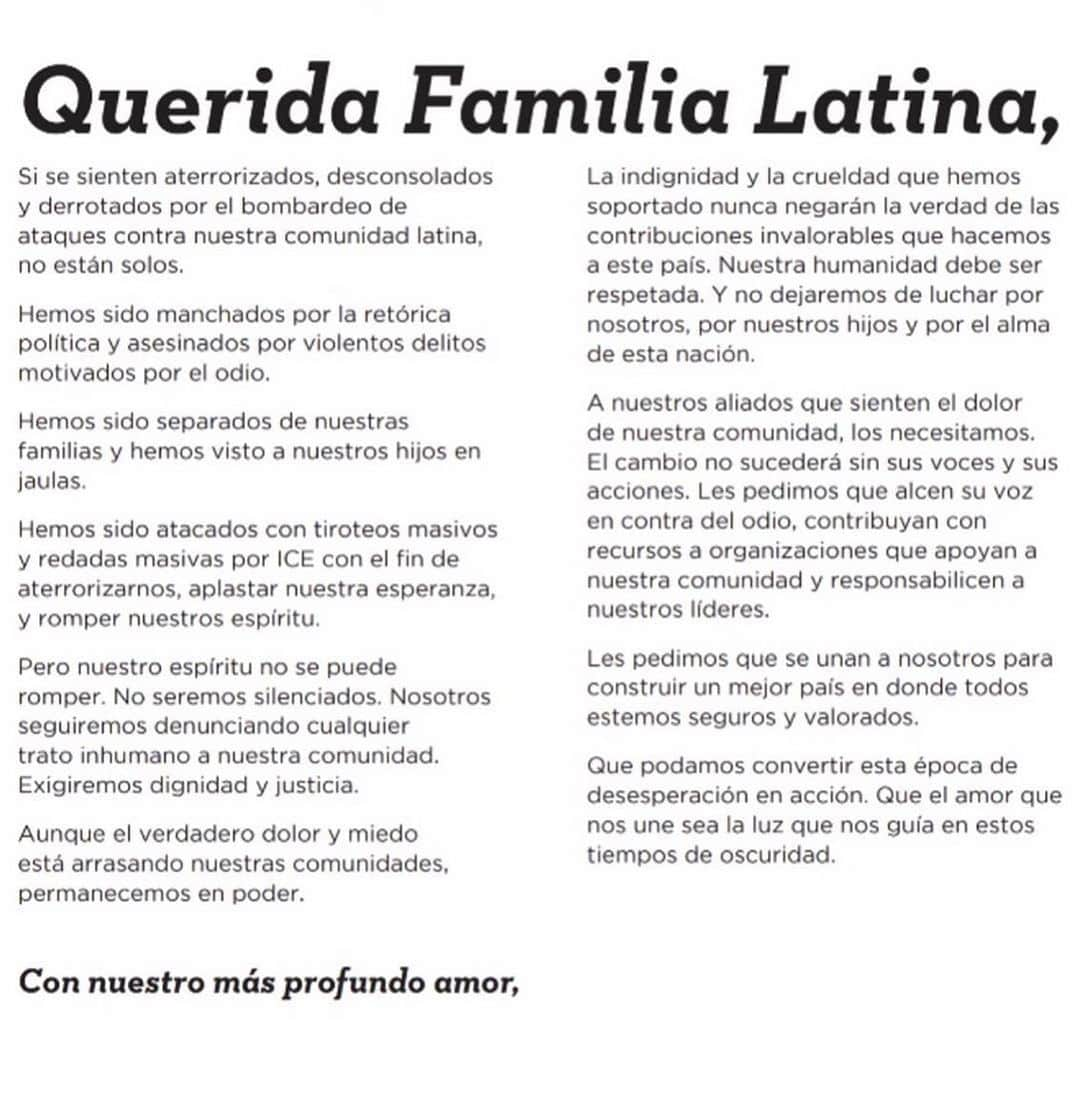 ベッキーGさんのインスタグラム写真 - (ベッキーGInstagram)「Over 200 Latinx leaders have joined forces to call on all of us to speak out & fight for the humanity of all people. I am proud to be a signatory of the #QueridaFamilia solidarity letter to the Latinx community and our allies. ❤️ Please read the letter, share the love, and declare yourself an ally. http://bit.ly/queridafamilia ⠀⠀⠀⠀⠀⠀⠀⠀⠀ Más de 200 Latinx líderes se han unido para convocarnos a todos a hablar y luchar por la humanidad de todas las personas. Me enorgullece haber firmado la carta de solidaridad  #QueridaFamilia dirigida para la comunidad Latinx y nuestros aliados. ❤️ Lee la carta, comparte el amor y declárate un aliado. http://bit.ly/queridafamilia_espanol」8月18日 2時33分 - iambeckyg