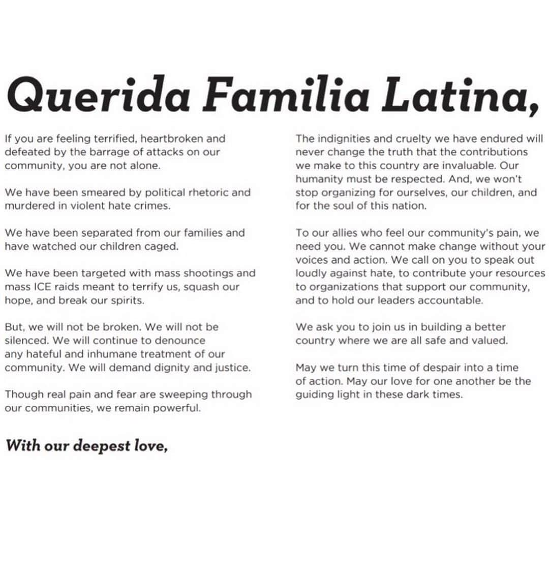 ベッキーGさんのインスタグラム写真 - (ベッキーGInstagram)「Over 200 Latinx leaders have joined forces to call on all of us to speak out & fight for the humanity of all people. I am proud to be a signatory of the #QueridaFamilia solidarity letter to the Latinx community and our allies. ❤️ Please read the letter, share the love, and declare yourself an ally. http://bit.ly/queridafamilia ⠀⠀⠀⠀⠀⠀⠀⠀⠀ Más de 200 Latinx líderes se han unido para convocarnos a todos a hablar y luchar por la humanidad de todas las personas. Me enorgullece haber firmado la carta de solidaridad  #QueridaFamilia dirigida para la comunidad Latinx y nuestros aliados. ❤️ Lee la carta, comparte el amor y declárate un aliado. http://bit.ly/queridafamilia_espanol」8月18日 2時33分 - iambeckyg