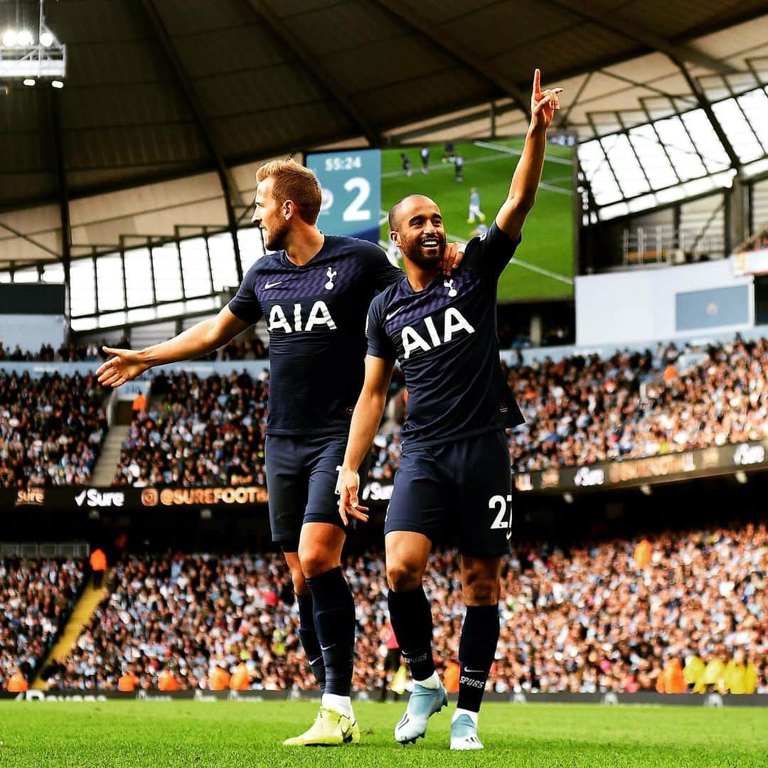 トッテナム・ホットスパーFCさんのインスタグラム写真 - (トッテナム・ホットスパーFCInstagram)「⚡️@lucasmoura7’s header earns us a point at the Etihad! 🙌 #COYS #THFC」8月18日 3時39分 - spursofficial