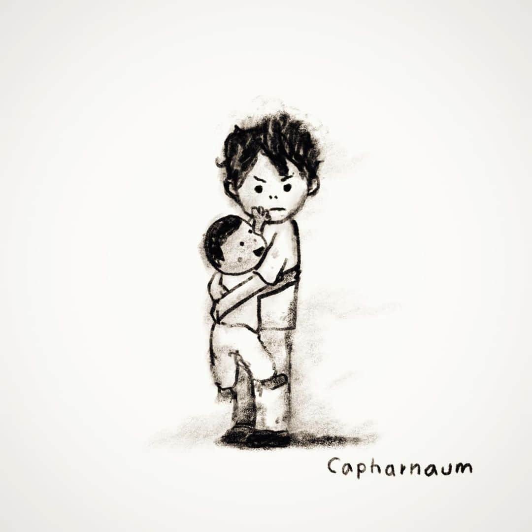 合田経郎のインスタグラム：「映画「存在のない子供たち」ハラハラしどうし。観れて良かった。政治も宗教も越えた大事な主張なり。 #capharnaum #存在のない子供たち  #らくがき生活」