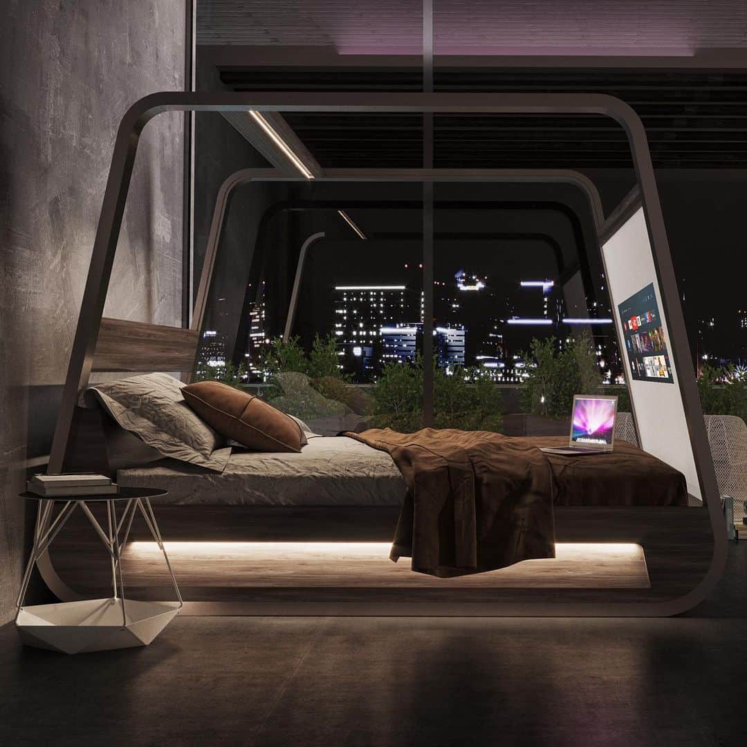 HYPEBEASTさんのインスタグラム写真 - (HYPEBEASTInstagram)「#hypelife: Hi-Interiors has unveiled its latest app-enabled smart bed. It features a built-in 4k projector that can be paired with a variety of devices to watch movies or TV on a retractable 70-inch screen, and speakers hidden within the frame which provide an all-encompassing sound experience. It also includes a full lighting system that acts as a reading light and a floor guide at night, as well as a health feature and a smart audio alarm. It’s now available for pre-order on Hi Interior’s website. ⁠⠀ Photo: Hi-Interiors」8月18日 16時00分 - hypebeast