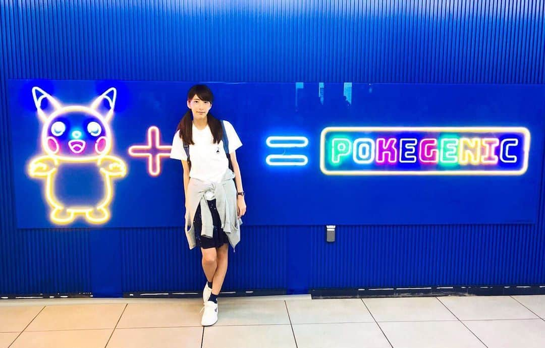 工藤麻美子のインスタグラム：「まみチュウ⚡️ ピカチュウ＋まみちゃん＝POKEGENIC  #ポケジェニック #pokegenic #ポケモン #ポケモン好き #ポケモン大好き #ポケモンセンター #みなとみらい #ピカチュウ大量発生チュウ #ピカチュウ大量発生チュウ2019 #ピカチュウ #暑い夏 #夏休み #pokemon #ポケセン」