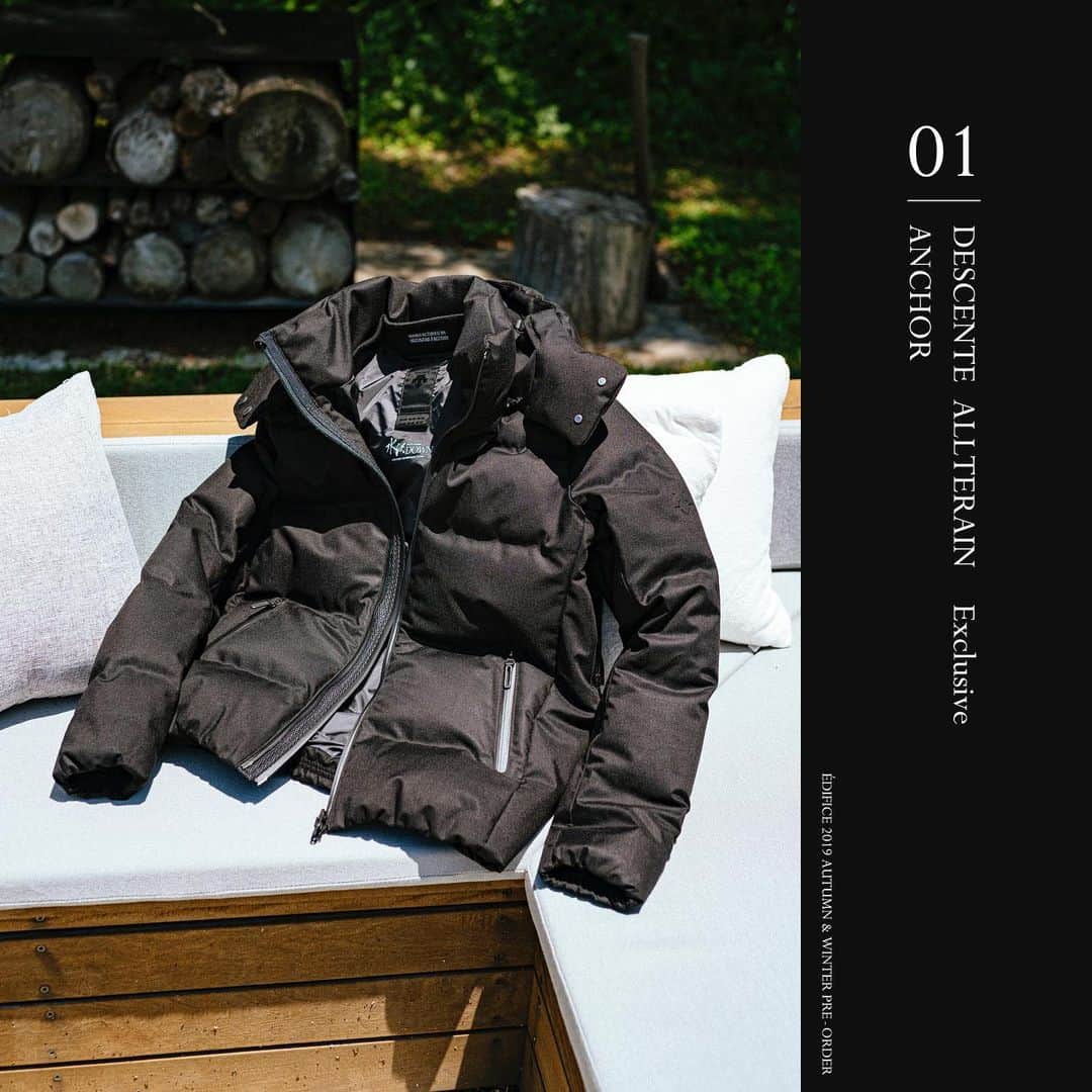 のインスタグラム：「【2019 AUTUMN & WINTER PRE-ORDER】﻿ ﻿ EDIFICEの2019秋冬新作がいち早く御覧いただける最新カタログが公開！DESCENTE、WOOLRICH、PYRENEXなどの人気のダウンアウターを初め、EDIFICEらしい別注を施した限定アイテムを数多く取り揃えます。﻿ ﻿ また、今回は通常のカタログをデジタル形式にして配信。 ﻿ ﻿ 《Digital Catalogとは？》﻿ 気になったアイテムをストックして好きな時にいつでも見られる"MY CATALOG"としてご利用いただける“触れるカタログ”です。﻿ ﻿ ページをご自身のスマートフォンのホーム画面登録をしておけば、いつでもアクセス可能。 是非プロフィール🔗URLより、新しい"カタログの形"をご体感ください。﻿ → @edifice.jp ﻿ ﻿ Down jacket : 【DESCENTE ALLTERAIN EX】¥88,000+tax﻿ ﻿ ﻿ ﻿ ﻿ ﻿ ﻿ ﻿ #edifice #2019aw #catalog #autumnwinter #digitalcatalog #seasoncatalog #descente #descenteallterain #mensouter #mensfashion #downjacket #downouter #menswear #mensstyle #winterfashion #winterwear #winterstyle #preorder #エディフィス #秋冬カタログ #予約受注 #先行予約 #デサントオルテライン #水沢ダウン #エディフィス別注﻿」