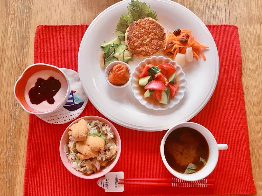 西村季里子のインスタグラム：「・ 西村家実家ご飯🍚💖 今回は毎食わたしも何品か作った🙋🏻‍♀️ こんなこと滅多にないから← 家族が褒める褒める😂😂😂 誰かに食べてもらうって嬉しいよね😊💓 姪っ子甥っ子がきたときは チーズドッグも作ったり🧀❤️ 最近料理が楽しいから みんなうちに食べにきてもらいたい🐷🍽 (気が乗ってるうちにお早めにね←) ・ 福岡でのイベントのお仕事も 無事に終わったのでこれから帰るよ〜✈️ #青森県#青森#実家#帰省#夏休み #実家ご飯#西村家ご飯#野菜#採れたて #田舎料理#うに#うにご飯#贅沢 #アヒポキ#ガーリックシュリンプ#🦐 #ハワイ料理#ハワイ#行きたすぎて #料理#楽しい#作りたいだけ #follow #followme #hawaii」