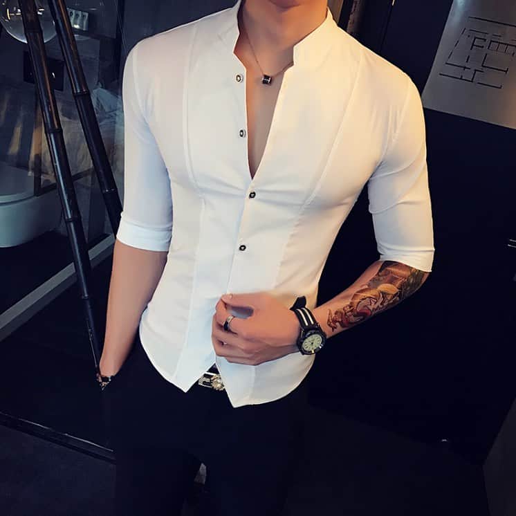 UrbanStoxさんのインスタグラム写真 - (UrbanStoxInstagram)「Button up in style with this Contemporary Slim-Fit Vest Shirt, $47 shipped, available in White // Black sizes XS S M L XL only at urbanstox.com :)」8月19日 1時01分 - urbanstox