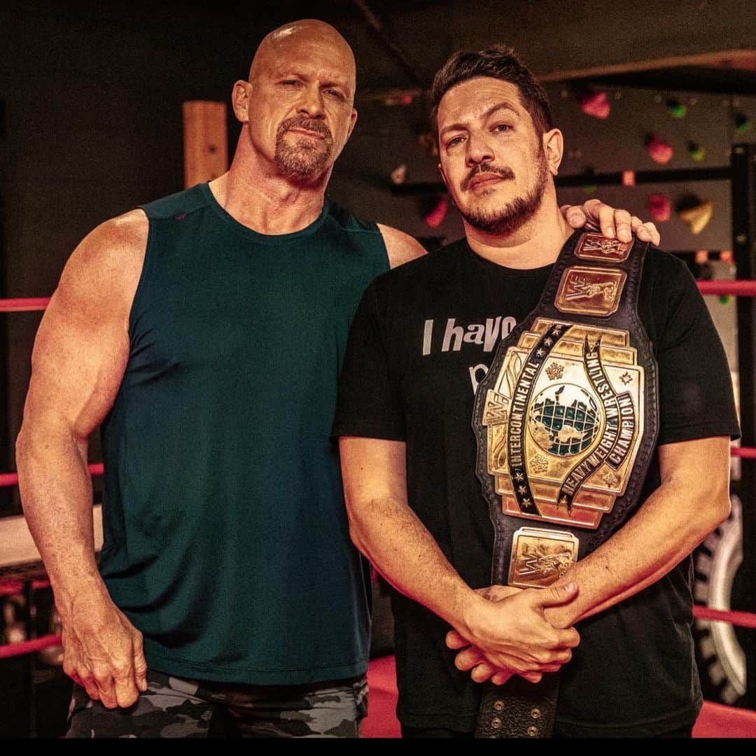 ストーン・コールド・スティーブ・オースチンのインスタグラム：「Check out Straight Up Steve Austin tomorrow night after @wwe Raw on @usa_network at 11/10C. @salvulcano from #impracticaljokers is my special guest. Good times.  Set your DVR’s.」