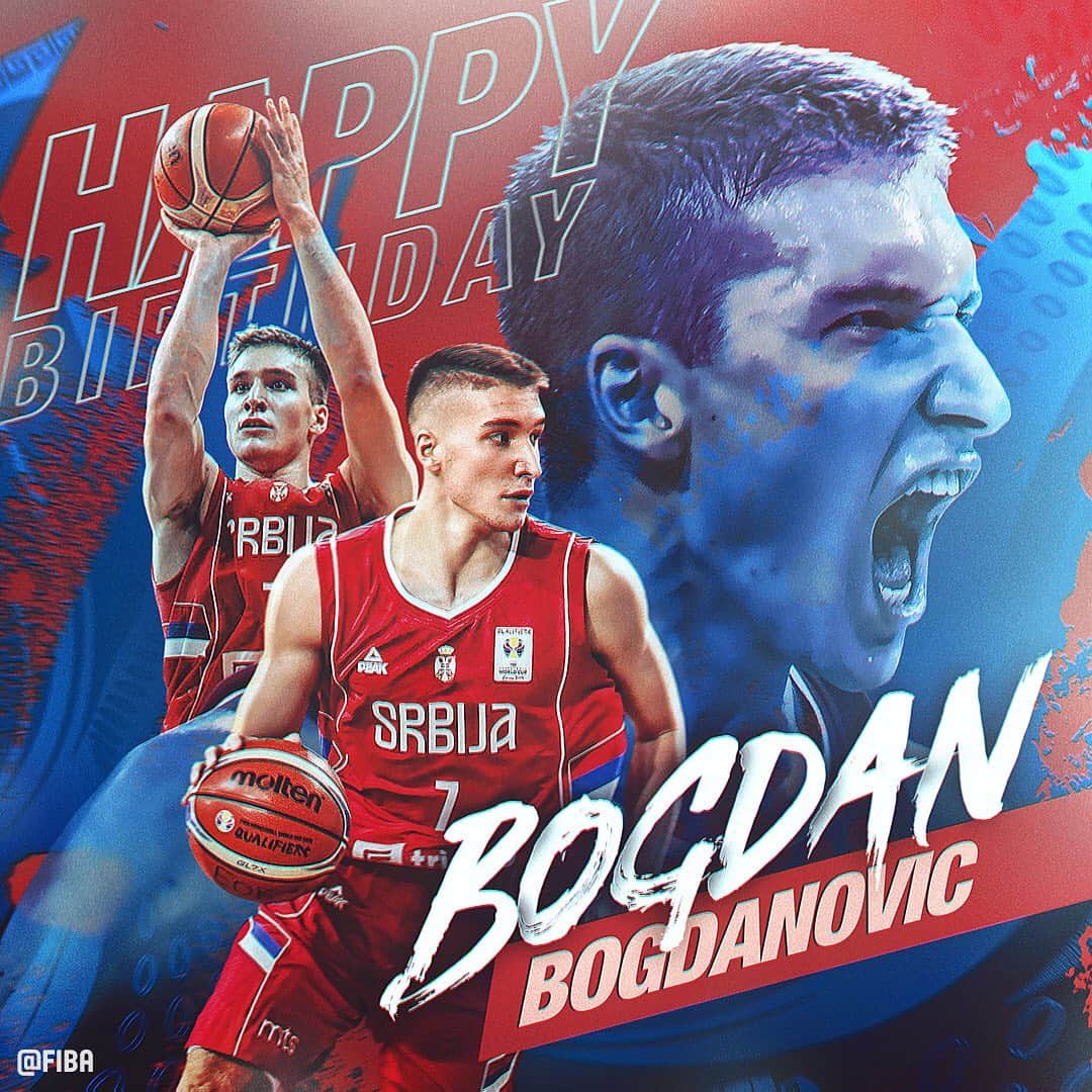 FIBAさんのインスタグラム写真 - (FIBAInstagram)「🎉 Join us in wishing a #HappyBirthday to @BogdanBogdanovic! 🇷🇸」8月18日 17時37分 - fiba