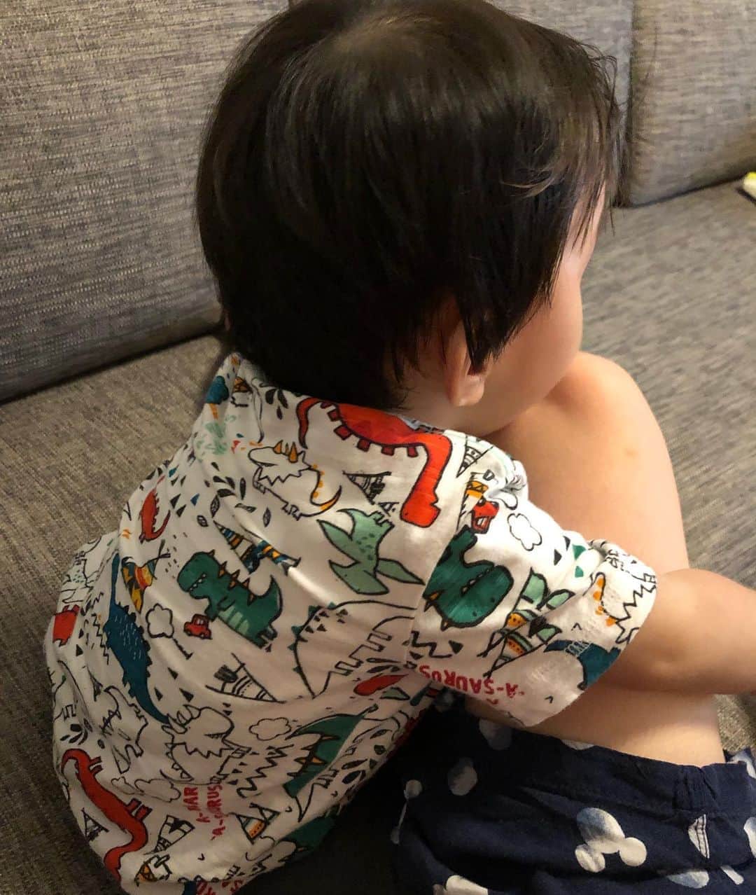 ヒラヤマンのインスタグラム：「くっつき虫。 #1歳3ヶ月 #もうすぐ4ヶ月か #男の子 #可愛い」