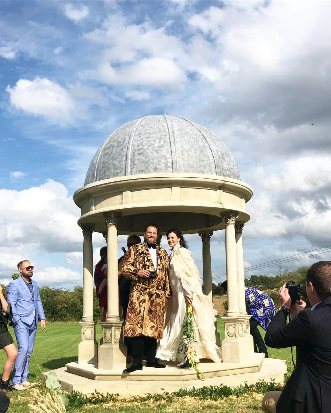 稲木ジョージのインスタグラム：「That was the most beautiful and epic weekend I’ve ever had❤️ Thank you for @ladyelizacummings and @gregwilliamsphotography sharing us your love💑🤵👰 And the legendary after party LOL」