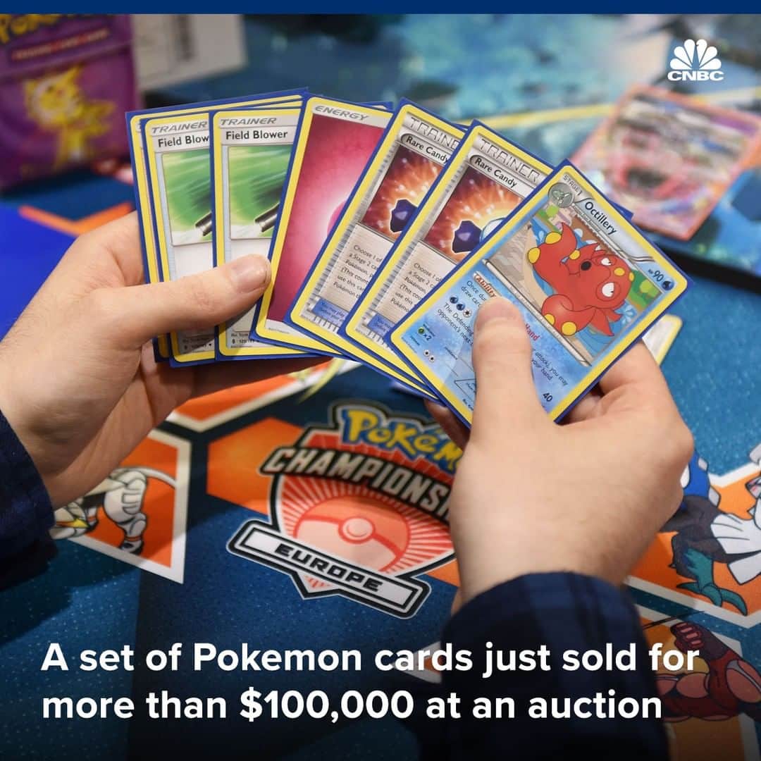 CNBCさんのインスタグラム写真 - (CNBCInstagram)「Gotta catch ‘em all.⁠ ⁠ A complete set of first-edition Pokemon cards from 1999 just sold for a whopping $107,010 at auction!⁠ ⁠ The collection even included a rare Charizard card, which alone is worth up to $20,000.⁠ ⁠ Would you be willing to spend big bucks on Pokemon memorabilia?⁠ ⁠ To learn why Pokemon cards may become as important in modern collecting as some highly coveted sports cards, visit the link in bio. (With @CNBCMakeIt)」8月18日 19時45分 - cnbc