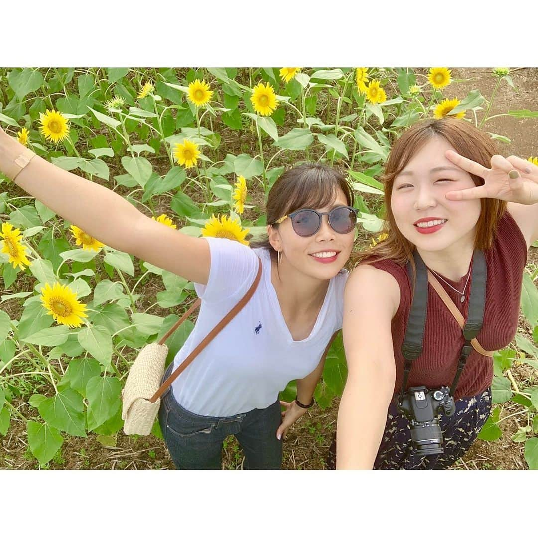 榎本遼香さんのインスタグラム写真 - (榎本遼香Instagram)「ヒマワリ2019🌻 すんごいエネルギー！ 岡の楽しそうな笑顔のおかげで充電完了です🙆🏻‍♀️ #益子ひまわり祭り #久々にツッコミ役になりました #白黒コンビ  #栃木県 #良いところあるじゃん栃木県」8月18日 21時58分 - eno_mon