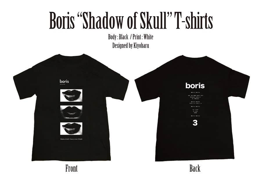 BORISさんのインスタグラム写真 - (BORISInstagram)「Boris North America Tour 2019 Merchandise. “LφVE & EVφL” Tour Raglan T-Shirt. Illustrated by Mami Saitou. “Cry” T-shirt Designed by Kiyoharu “Shadow of Skull” T-shirt Designed by Kiyoharu “feedbacker” T-shirt Designed by fangsanalsatan “Estrada” T-shirt Illustrated by Collin Estrada.  Bottle Opener Ear Plug Die cut Sticker & Patch Pin Badge Double sided silk screen Poster  Logo designed by leeroo  #borisdronevil #borisheavyrocks #loveandevol #borishrp #thirdmanrecords  @thirdmanrecords」8月19日 10時09分 - borisdronevil