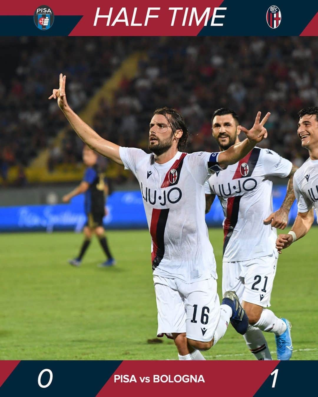 ボローニャFCさんのインスタグラム写真 - (ボローニャFCInstagram)「⏱ HT: Gol di Andrea 💪❤️💙 ⠀⠀⠀⠀⠀⠀ ⠀⠀⠀⠀⠀⠀ #WeAreOne」8月19日 4時41分 - officialbolognafc