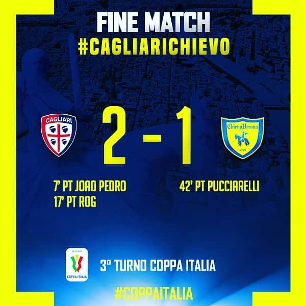 ACキエーヴォ・ヴェローナさんのインスタグラム写真 - (ACキエーヴォ・ヴェローナInstagram)「Finisce qui. #CagliariChievo 2⃣-1⃣. La nostra #CoppaItalia finisce qui, ma bella prestazione di carattere e di sostanza per i gialloblù di mister #Marcolini. Ora testa al campionato! Domenica alle 21.00 inizia la nostra @legab con la sfida contro il @acperugia_official 💛💙💪💪💪 #ForzaChievo #chievo #chievoverona #calcio #seriebkt #seriea #coppa #italia #gialloblù」8月19日 5時42分 - acchievoverona