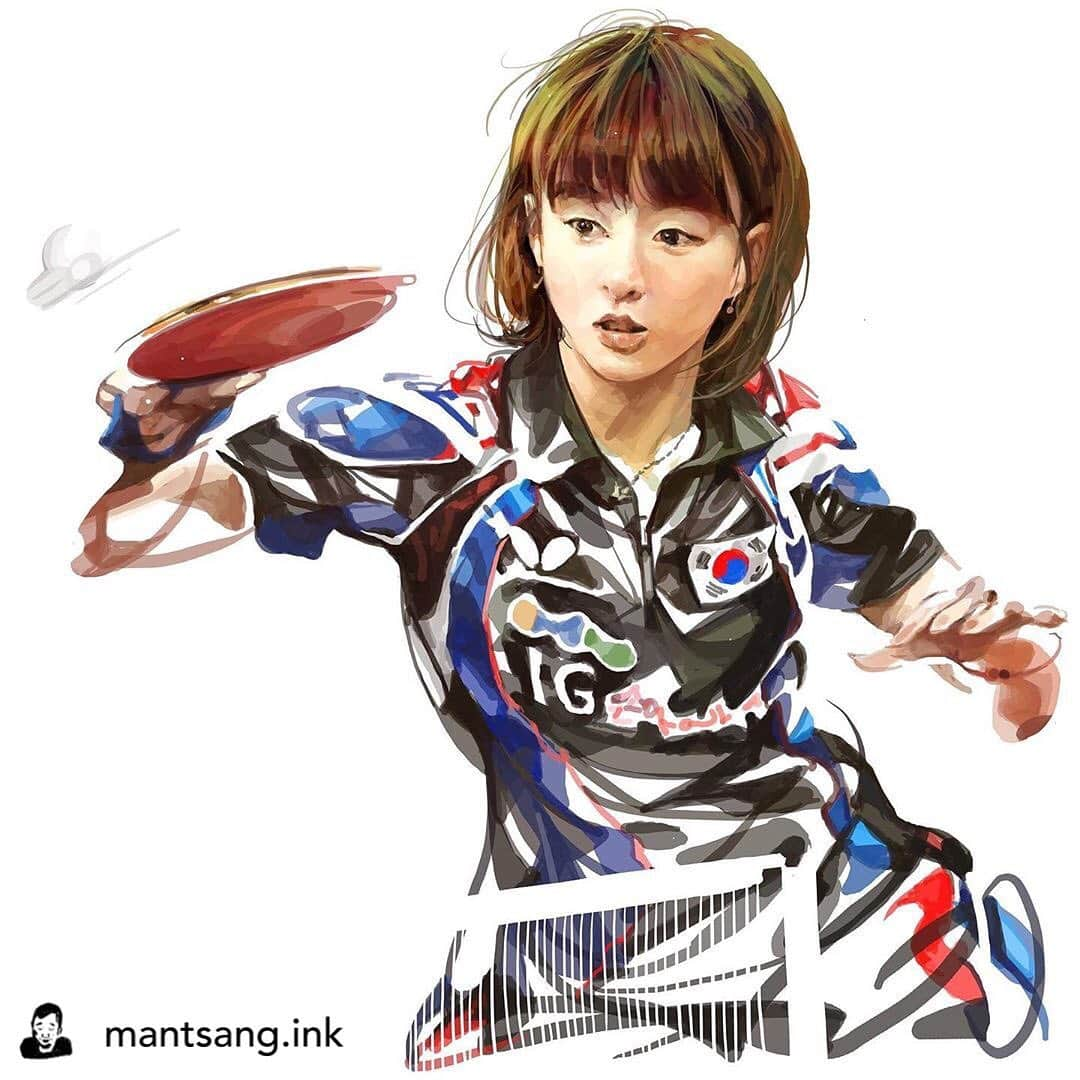 ソ・ヒョウオンさんのインスタグラム写真 - (ソ・ヒョウオンInstagram)「Thank you 🤗🥰🏓 . . . Posted @withrepost • @mantsang.ink #man僧  #hongkonger #mantsangink」8月19日 6時05分 - suh_hyowon_