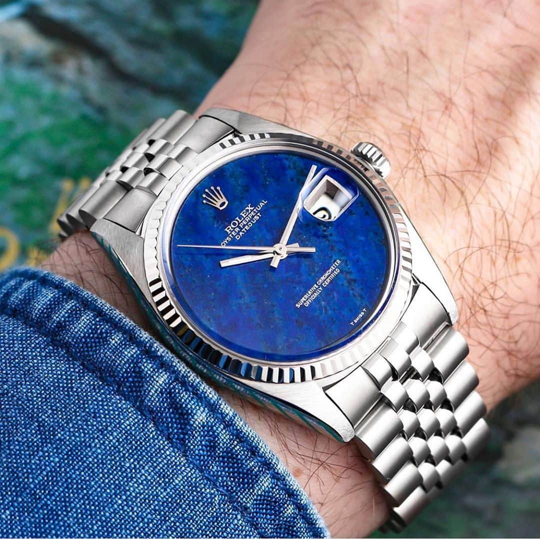 Daily Watchさんのインスタグラム写真 - (Daily WatchInstagram)「Vintage beauty (From 1974). The Rolex Oyster Perpetual Datejust 1601 with Lapis Lazuli dial 👌🏼 Big WANT! Photo by @beyervintage」8月19日 6時10分 - dailywatch