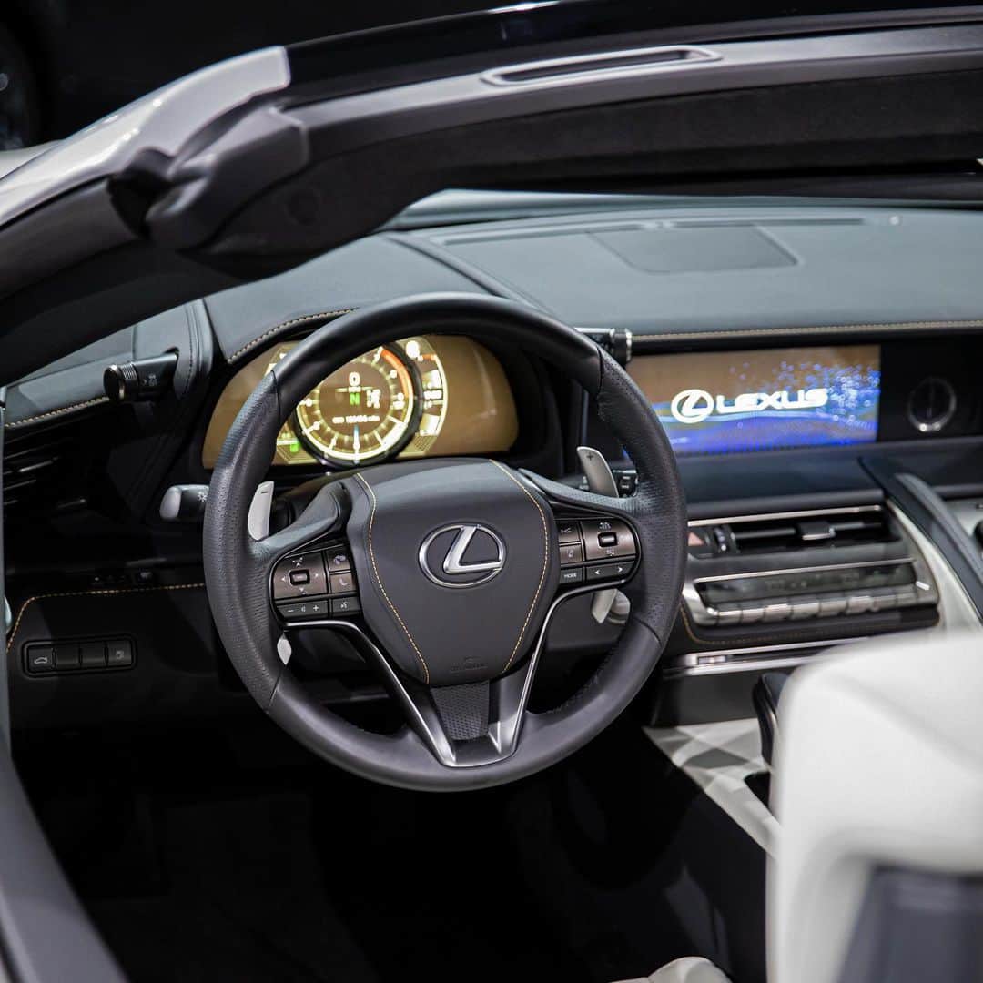 Lexus USAのインスタグラム：「If you love the feeling of sunshine and luxurious leather seats, have we got something for you. Designed to be an open-air roadster that is an artful reflection of the LC coupe, the Convertible Concept is an expression of “ultimate beauty.” Long, low and lean, the exterior retains the athletic proportions of the LC coupe while inside, the crisp white leather trim and yellow accent stitching combine to contribute to the subtle elegance of the overall appearance. ⠀⠀⠀⠀⠀⠀⠀⠀⠀ Seeing is believing when it comes to the #LexusES 350 F SPORT Culinary Build. This custom car features refinished-oak wine-barrel accents, engraved Lexus stemware as well as a temperature-controlled wine fridge. In addition, wine-cork floor mats, a Tempranillo-inspired paint job and a retractable oak table all combine to satisfy the tastes of any food and #WineConnoisseur. ⠀⠀⠀⠀⠀⠀⠀⠀⠀ It actually sounds as good as it looks. Modified by some of the most cutting-edge, car customizers in the U.S. over a 14 day road trip, the Lexus Cross Country Custom RC was crafted with: - Vossen Hybrid Forged HF - 1 wheels in Gloss Black (20x9F, 20x10.5R) - Nitto NT 555 G2 tires (235/35/20F,275/30/20R) - RS-R USA down springs - Apexi N1-X Evolution Extreme Muffler - Avery Satin Rushing Riptide wrap - 5,000 watt, 13-speaker system #MontereyCarWeek #PebbleBeach #PebbleBeachConcours」