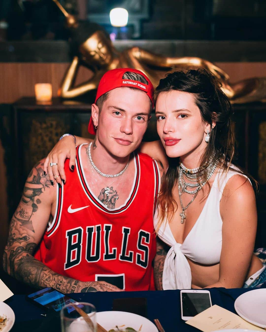 Just Jaredさんのインスタグラム写真 - (Just JaredInstagram)「@bellathorne joins boyfriend @b3nm to celebrate his band @benjiefede’s double platinum song! #BellaThorne #BenjaminMascolo #FedericoRossi #BenjiFede Photos: TAO Group」8月19日 8時06分 - justjared