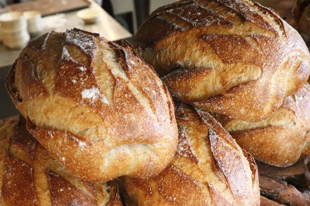 丘の上のパン屋 さんのインスタグラム写真 - (丘の上のパン屋 Instagram)「2019.08.19﻿ ﻿ おはようございます、﻿ 丘の上のパン屋です。﻿ ﻿ 先週末も暑い中、たくさんのみなさまにご来店いただきました、誠にありがとうございます。﻿ ﻿ 月曜日・火曜日は定休日となります。﻿ また、水曜日からたくさんのパンを焼き上げていますので、よろしくお願いします。﻿ ﻿ ﻿ −−−−−−−−−﻿ ﻿ 💬 マイバックのご持参ください﻿ ﻿ 19年8月から、レジ袋が1枚5円となります。﻿ ぜひマイバックのご持参お待ちしております。﻿ ゴミ削減にご協力お願い致します。﻿ ﻿ −−−−−−−−−﻿ ﻿ 💬 スタッフ募集中です﻿ ﻿ 新たに一緒に働いてくれる仲間を募集しております。﻿ ﻿ 応募方法は郵送となります。﻿ 詳細はサイトをご確認ください。﻿ ﻿ −−−−−−−−−﻿ ﻿ 💬 ご予約について﻿ ﻿ ●予約可能商品﻿ ・食パン ﻿ ・カンパーニュ﻿ ・バゲット﻿ ・エッグタルト﻿ ﻿ ※グルテンフリー米粉パン(プレーン、大納言)﻿ ※低糖質ふすまパン(3本から)﻿ ※一升パン﻿ (※は木、金のお渡しになります)﻿ ﻿ 📞 045-530-9683（クロワッサン🥐）﻿ ﻿ −−−−−−−−−﻿ ﻿ 🛒 オンラインショップ﻿ ﻿ グルテンフリーの米粉食パンの﻿ 通販を行っております。﻿ サイトからご確認ください。﻿ ﻿ −−−−−−−−−﻿ ﻿ 🏷﻿ #丘の上のパン屋 #横浜 #青葉区 #たまプラーザ #ベーカリーカフェ #パン屋 #パン #パン屋さん #横浜パン屋 #🍞 #焼き立てパン #上白糖不使用 #美しが丘 #美しが丘西 #田園都市線 #天然酵母 #国産小麦 #baguette #bakery #boulangerie #boulanger #yokohama#instabread #instafood #pane #sourdough #naturalyeast﻿ ﻿ ﻿」8月19日 8時13分 - okanouenopanya