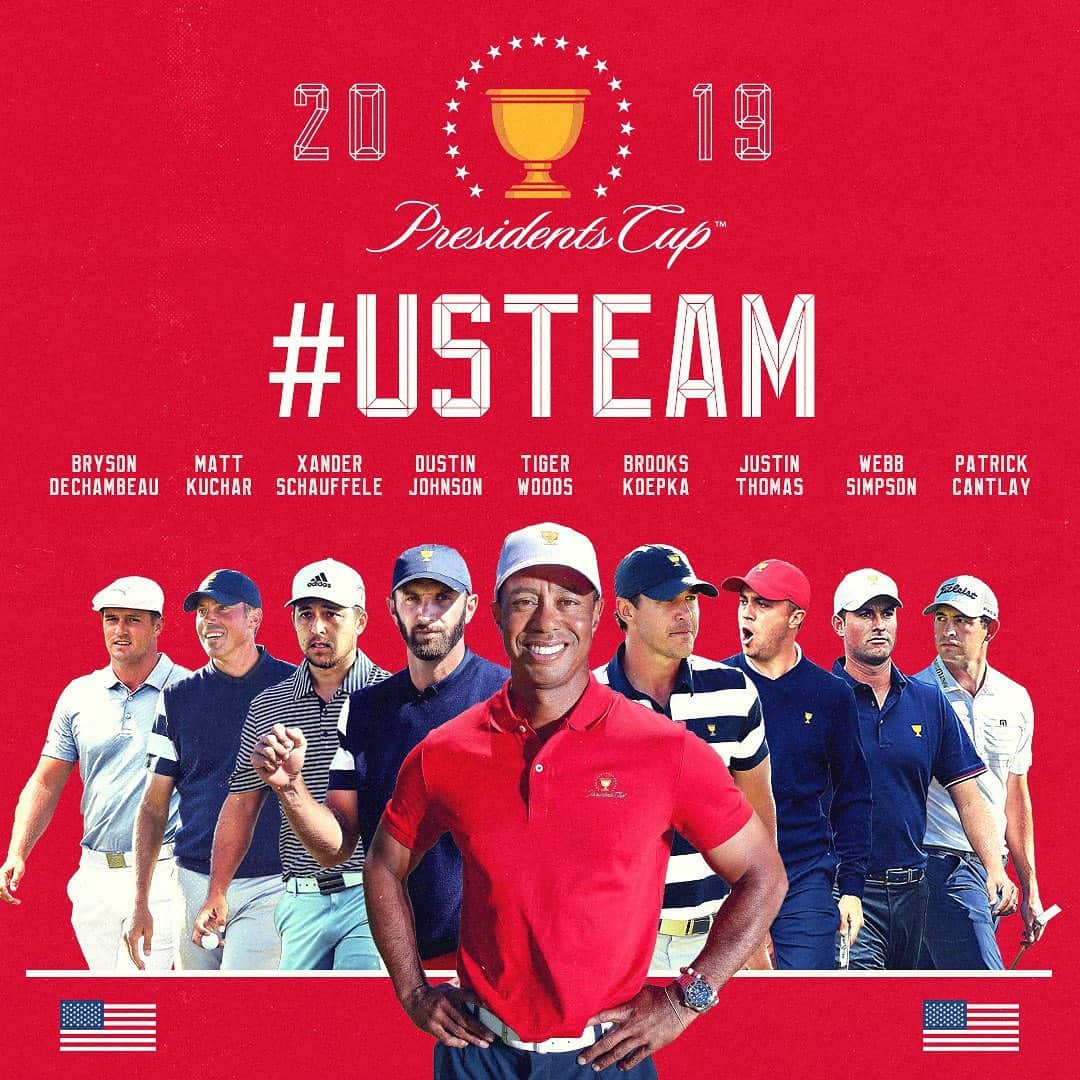 タイガー・ウッズのインスタグラム：「The 2019 @presidentscup United States Team」