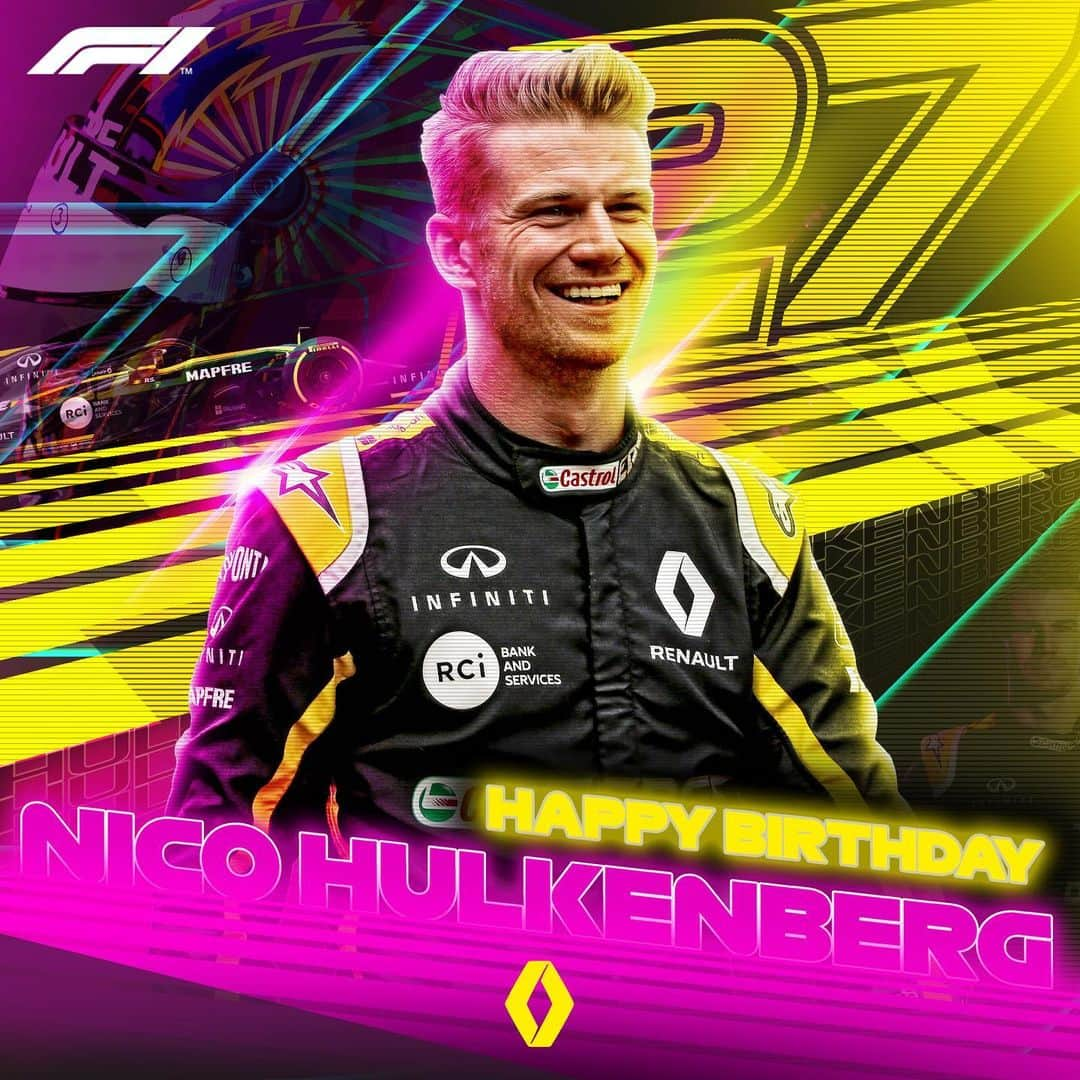 F1さんのインスタグラム写真 - (F1Instagram)「32 years old today! Happy Birthday, Nico Hulkenberg 🎂🎈🇩🇪 .  #F1 #Formula1 #NicoHulkenberg #Birthday #HappyBirthday #RenaultF1 @hulkhulkenberg @renaultf1team」8月19日 19時09分 - f1