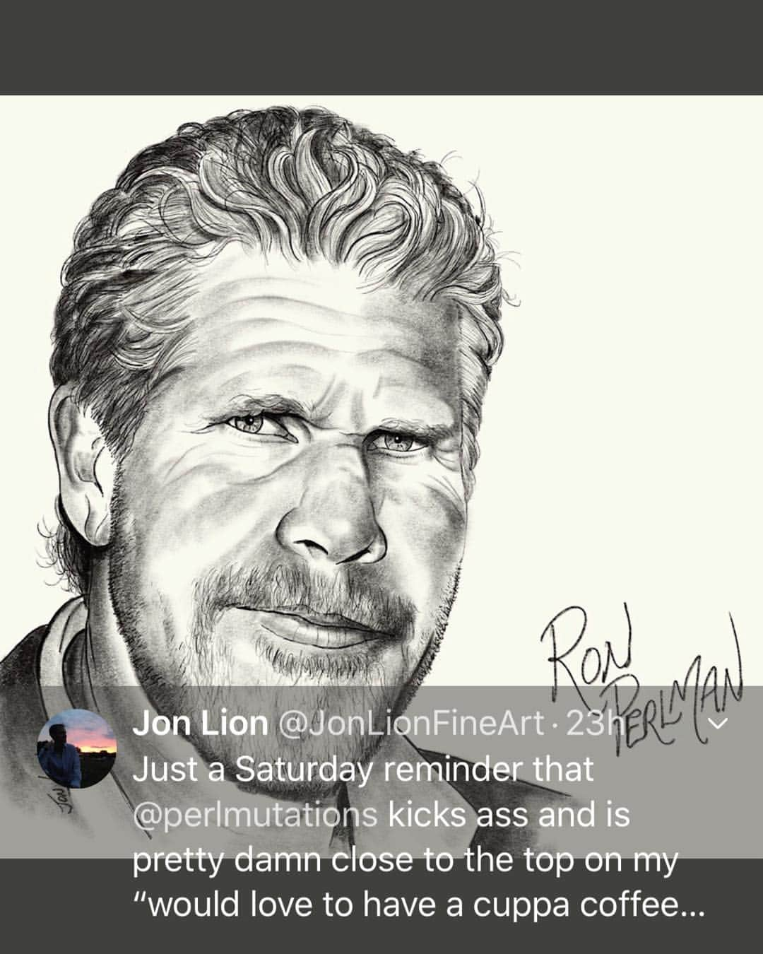 ロン・パールマンさんのインスタグラム写真 - (ロン・パールマンInstagram)「From the wonderful jonlionfineart, with deep appreciation!」8月19日 12時05分 - perlmutations