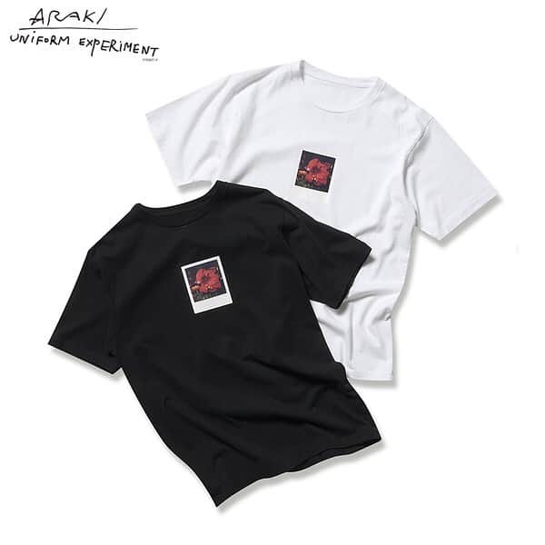 のインスタグラム：「NOBUYOSHI ARAKI x uniform experiment “FLOWER” 2019.8.31(sat) Release at SOPH.shops & official dealers. 2019.8.21(wed) Pre-Release at ISETAN MEN’S 6F as Pop-Up event. 2019.9.2(mon) Release at SOPH. OnlineStore. . POLAROID TEE : ¥11,000+TAX . #uniformexperiment #荒木経惟 #荒木経惟xUE #荒木経惟xuniformexperiment #NobuyoshiARAKI #NobuyoshiARAKIxUE #NobuyoshiARAKIxuniformexperiment #FLOWER #SOPH20thProject #FRAGMENT #FRGMT @fujiwarahiroshi  www.arakinobuyoshi.com」