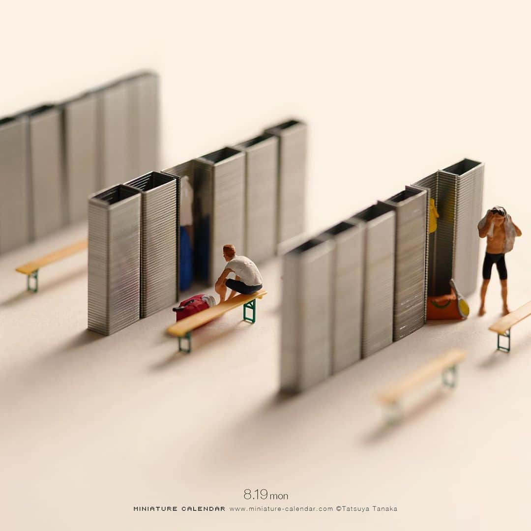 田中達也さんのインスタグラム写真 - (田中達也Instagram)「. 8.19 mon “Staplocker” . 出番はもうすぐハリーアップ . #ホッチキスの針 #ロッカー #Stapler #Locker . ─────────────── 《Exhibition info》 . 【MINIATURE LIFE展 in 広島】 Miniature Life Exhibition in Hiroshima ❗️Tomorrow is the last day❗️ 8/8 thu - 8/20 tue . 【MINIATURE LIFE展 in 長野】 Miniature Life Exhibition in Nagano 7/26 fri - 8/25 sun #MiniatureLife展 #ミニチュアライフ展 . 【微型展 2.0 -田中達也的奇幻世界- in 高雄】 Miniature Life Exhibition2 in Kaohsiung 6/21 fri - 9/15 sun #微型展 #田中達也微型展 . Please look at the Instagram story’s highlight for more information. .」8月19日 14時39分 - tanaka_tatsuya