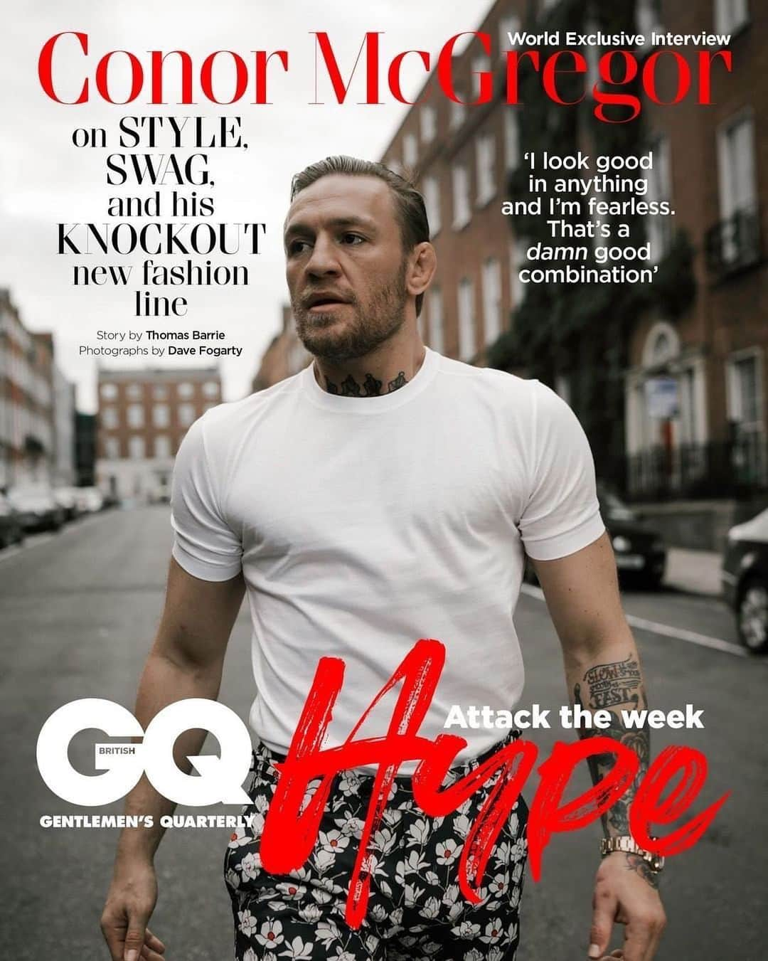 コナー・マクレガーさんのインスタグラム写真 - (コナー・マクレガーInstagram)「It’s an honor to be on the front cover of GQ this month in @augustmcgregor!  Check it out 👕」8月19日 16時02分 - thenotoriousmma