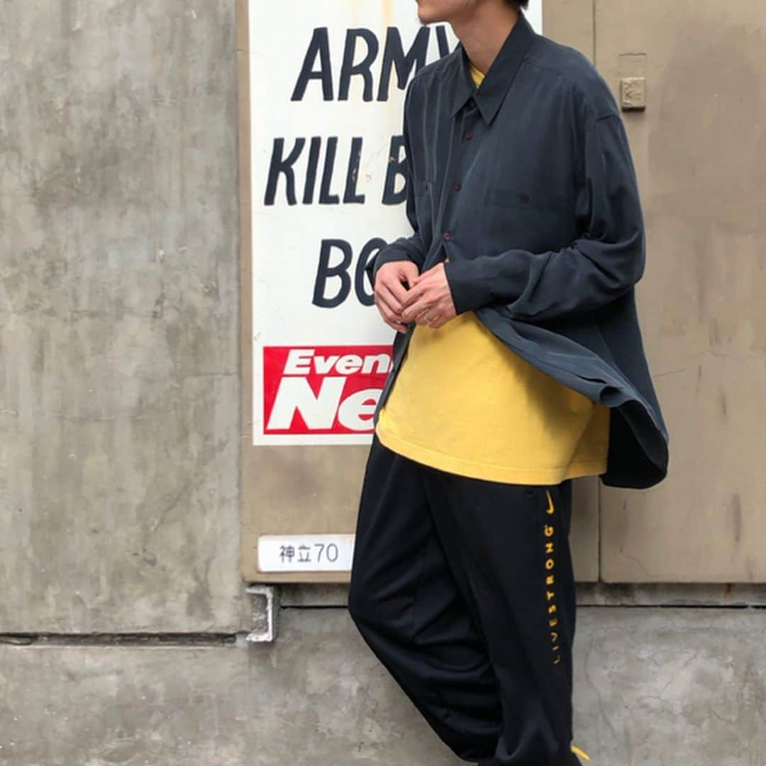 birthdeathさんのインスタグラム写真 - (birthdeathInstagram)「★Men's New Arrival★  90's NIKE ACG Logo print tee size XL ・ ・ 90's Black silk big shirt slze XL ・ ・ Vtg NIKE Black jersey track pants size M ・ ・ 90's Cazal madel 724 ・ ・ Adidas EQT XTR Adventure 2015 - Black / corn yellow size US10 ・ ・ #birthdeath #vintage #tokyo  #fashion」8月19日 16時50分 - birthdeath_tokyo