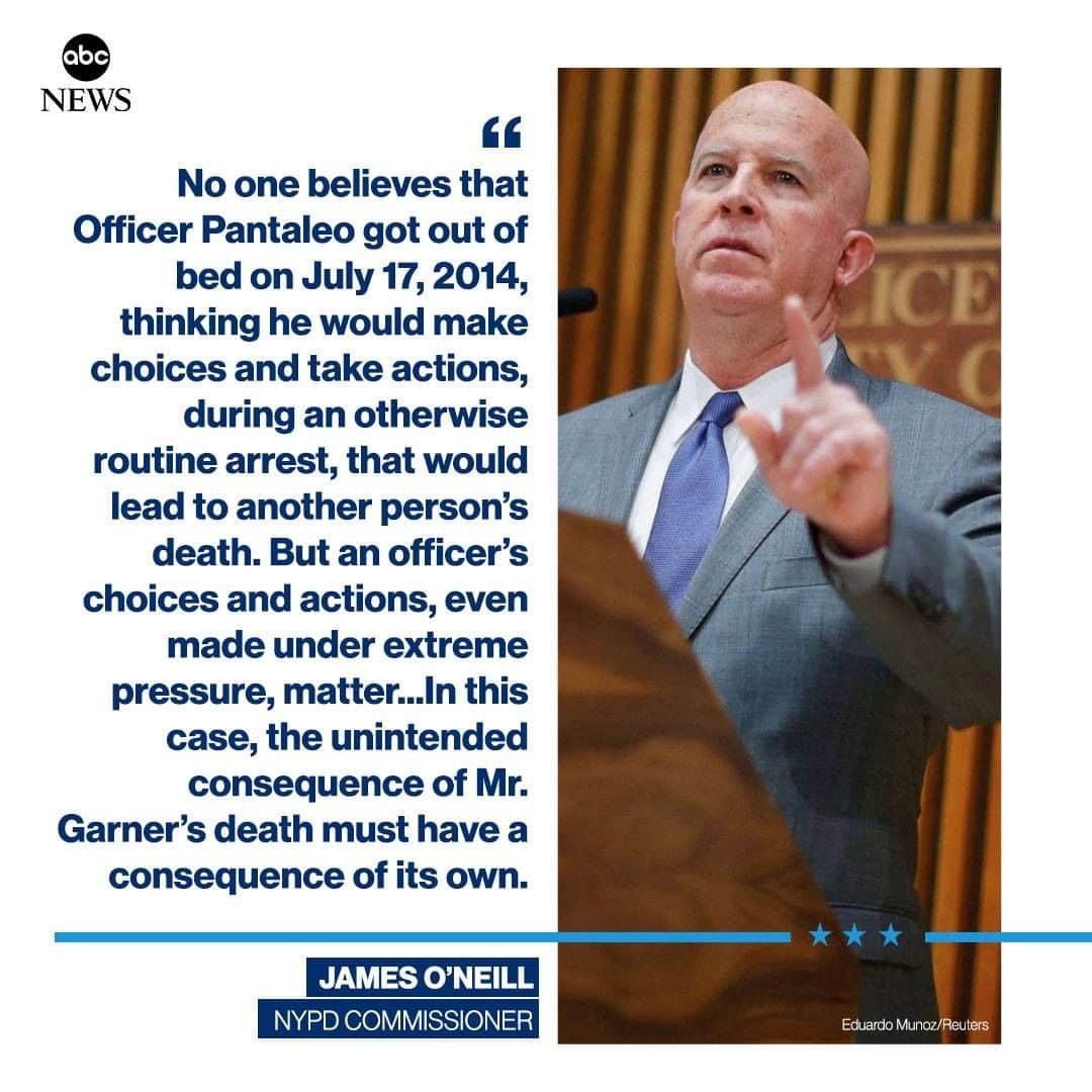 ABC Newsさんのインスタグラム写真 - (ABC NewsInstagram)「Read NYPD Police Commissioner James O'Neill's full remarks announcing decision to fire former officer Daniel Pantaleo. #nypd #ericgarner #police」8月20日 4時04分 - abcnews