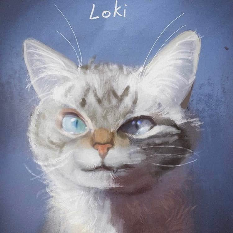 Lokiさんのインスタグラム写真 - (LokiInstagram)「Wanted to feature some of the cool artwork done of Loki. This awesome piece if by @sonnet_18_ 😻😻 #art #loki #cats #catsofinstagram #catsoninstagram #kitty #artistic #beautiful #cute #cat #catstagram」8月20日 4時25分 - loki_kitteh