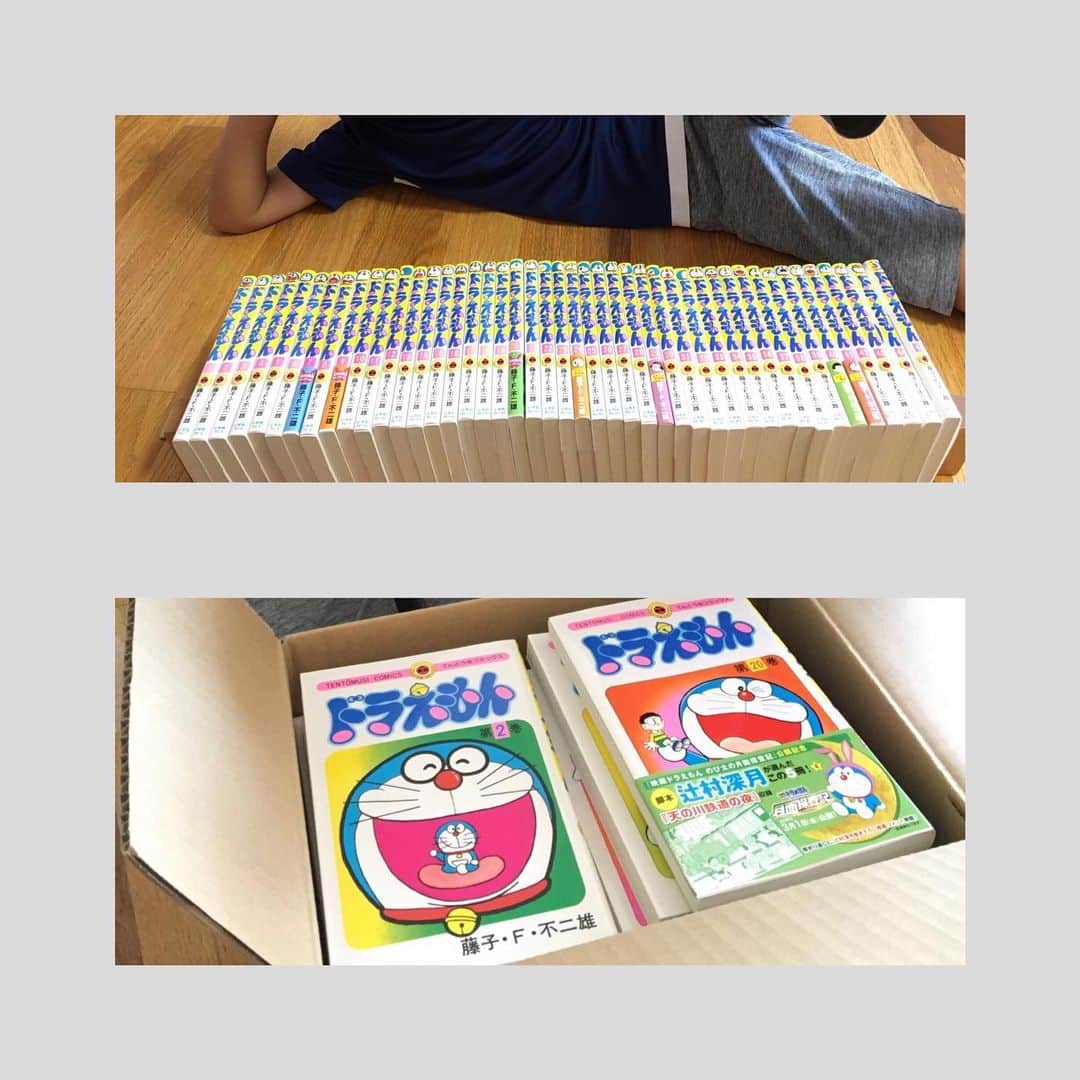 のインスタグラム：「A summer gift from aunt to niece and nephews. All children must read THIS as their very first guidance to science fiction.... #doraemon #fujikoffujio #fujikofujio #summergifts #summervacation #manga #japanesemanga #mustreadbooks . . 今年の妹一家への #お中元 は #ドラえもん にしました。いや、お中元とか贈ったことなかったんだけどね。家庭内義務教育、全人類の課題図書ですので……。 #漫画」