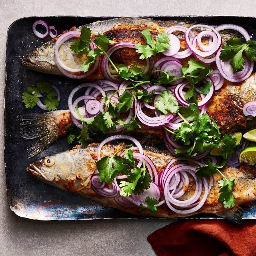 Food & Wineさんのインスタグラム写真 - (Food & WineInstagram)「Stuffed and basted with a fragrant Indian chile paste, this pan-seared trout rechad from @abrowntable makes a showstopping supper—perfect for having people over. Recipe link in our bio. #FWCooks 📷: @jencausey」8月19日 23時10分 - foodandwine