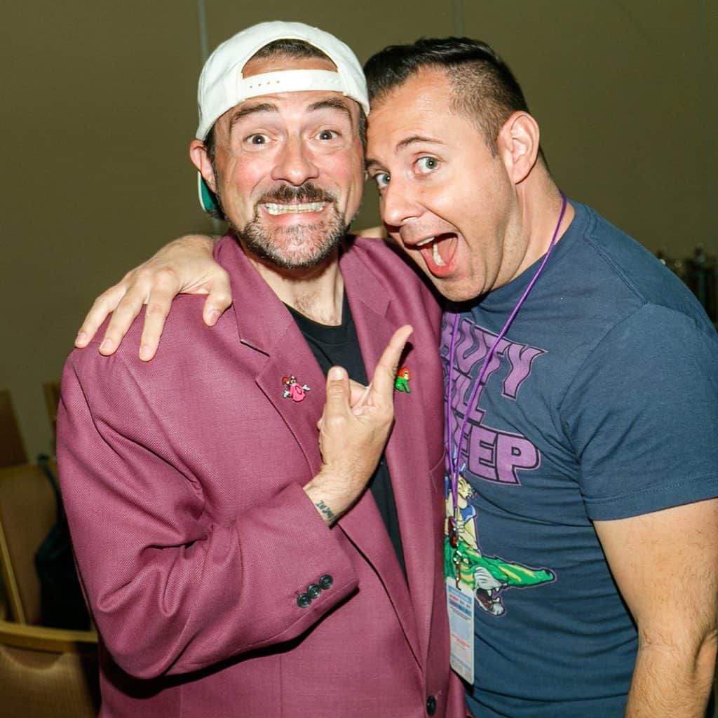ケヴィン・スミスさんのインスタグラム写真 - (ケヴィン・スミスInstagram)「Yesterday at @thepowercon in Anaheim, we announced a @masters anime series that we’re making with @mattel and @powerhousecreative for @netflix! We surprised the panel in attendance with the news and, by the Power of Grayskull, it went over huge! This is the secret project marvelous @marcbernardin and I have teased on #fatmanbeyond for the last few months: a continuation of the classic era #motu, featuring all the Eternians you love and hate: He-Man, Skeletor, Teela, Man-at-Arms, Orko, Cringer, Evil-Lyn, Randor, Marlena and more! To be entrusted with this rich mythology is a gift, so the writers and I treat it as such. Along with me and Marc, @supergirlcw writer rock star @etcarrasco is on board, as is @quesadiya (who we snagged from the #magicthegathering animated series), and #reignofthesupermen super scribe @ilovetimsheridan! Rob (author of the Eternity War) and Melanie at #mattel have been incredible partners in crafting an epic tale of the final battle between the defenders of Grayskull and the forces of Snake Mountain! Many thanks to colorist and Con creator @jamesvalstaples and the fine folks at the #powercon for letting us summon the Power there! But the big thanks go to @animateted, a lifelong He-Man fan who made this his passion project! Most execs give notes on drafts handed in, but Netflix Teddy was WITH us in the Writer’s Room, dropping legit fire ideas for Revelation because he is a fan of the franchise, first and foremost. We never have to explain our weird, wonderful world to some stodgy suit who hasn’t heard of Hordak because Ted’s forgotten more about the #mastersoftheuniverse than some of us will ever know (luckily, we have He-Man.org as an astonishingly accurate research index)! I’m Eternia-ly grateful to Mattel and Netflix for entrusting me with not only the secrets of Grayskull, but also their entire Universe! I realize I have the Power now, so I promise: I won’t Orko this! Too soon to share any story details, but I can let slip with a smelly spoiler: Stinkor is in play! #KevinSmith #mattel #netflix #powerhouseanimation #heman #skeletor #stinkor #anime #mastersoftheuniverserevelation」8月19日 23時41分 - thatkevinsmith