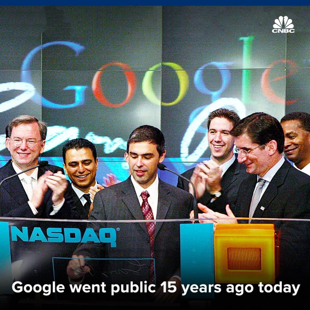 CNBCさんのインスタグラム写真 - (CNBCInstagram)「Today marks the 15th anniversary of Google’s initial public offering. 🎉⁠ ⁠ Initially priced at $85 per share with a market cap of $25 billion, the company’s stock has since surged more than 2,600% since it went public.⁠ ⁠ To see how the tech giant has grown in the last 15 years, visit the link in bio.」8月20日 0時00分 - cnbc