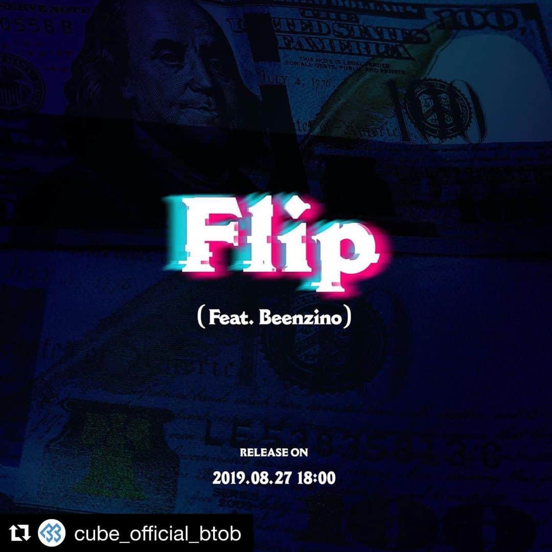 プニエル さんのインスタグラム写真 - (プニエル Instagram)「Flip (Feat. Beenzino) coming out 8/27! Thank you so much for the feature @realisshoman  8/27 음원 나옵니다! 형! 피쳐링 해줘서 너무 고마워!  #Repost @cube_official_btob ・・・ PENIEL Digital Single [Flip (Feat. Beenzino)] 2019.08.27 18:00 (KST)  Coming soon💸  #PENIEL #프니엘 #Beenzino #빈지노 #Flip」8月20日 0時09分 - btobpeniel