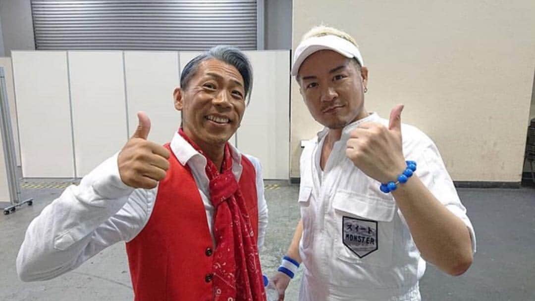 火口秀幸のインスタグラム：「#マサルコ &  #HIDEBOH #吉本坂46  #スィートMONSTER  #RED」