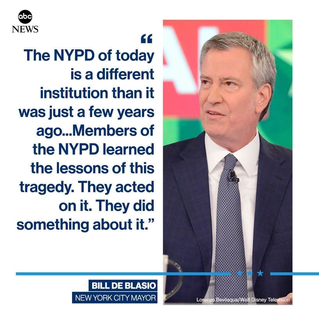 ABC Newsさんのインスタグラム写真 - (ABC NewsInstagram)「New York City Mayor Bill de Blasio responds to firing of officer in Garner death: "The NYPD of today is a different institution than it was just a few years ago...Members of the NYPD learned the lessons of this tragedy. They acted on it. They did something about it." #billdeblasio #nypd #police #ericgarner」8月20日 3時30分 - abcnews