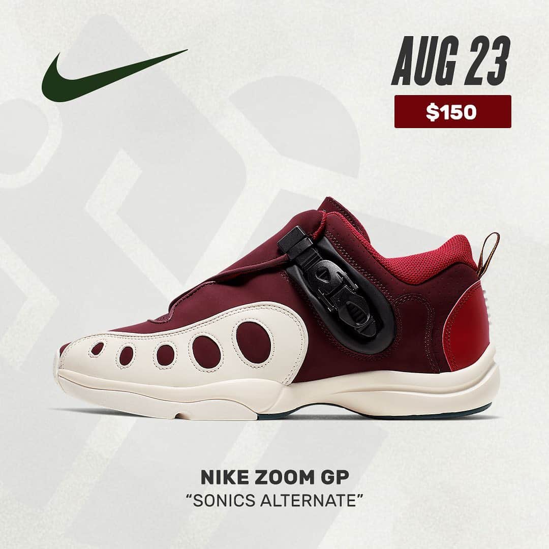 Sneaker Newsさんのインスタグラム写真 - (Sneaker NewsInstagram)「Nike throws back to another Seattle Sonics jersey with the Zoom GP Retro. For full release details, hit the link in our bio.」8月20日 10時13分 - sneakernews