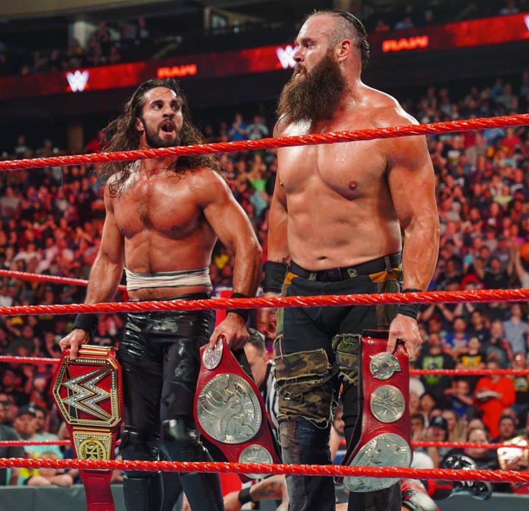 WWEさんのインスタグラム写真 - (WWEInstagram)「The NEW #RAW Tag Team Champions!! @wwerollins and #BraunStrowman make a great team... but for how long?  #AndNew」8月20日 12時07分 - wwe